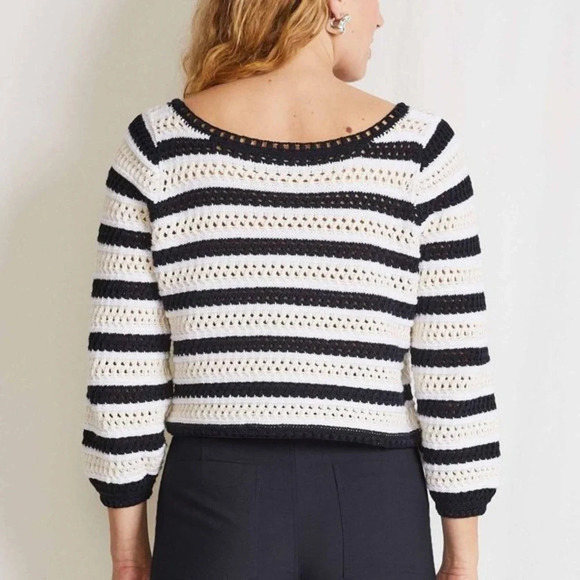 Apiece Apart Sari Corchet Cropped Sweater Size Small - Picture 4 of 11